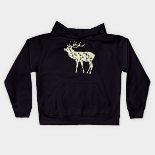 deer stag roses flower wild animal hunting rose bloom Kids Hoodie